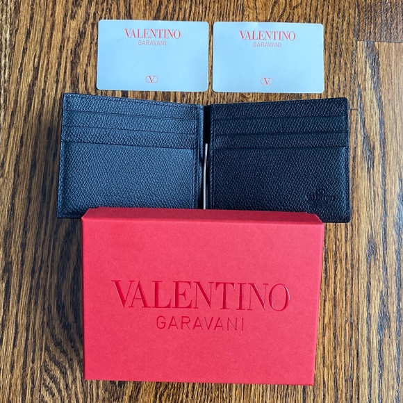 *NWT* VALENTINO GARAVANI VLogo Leather Bill Clip Wallet - Black - Picture 11 of 15